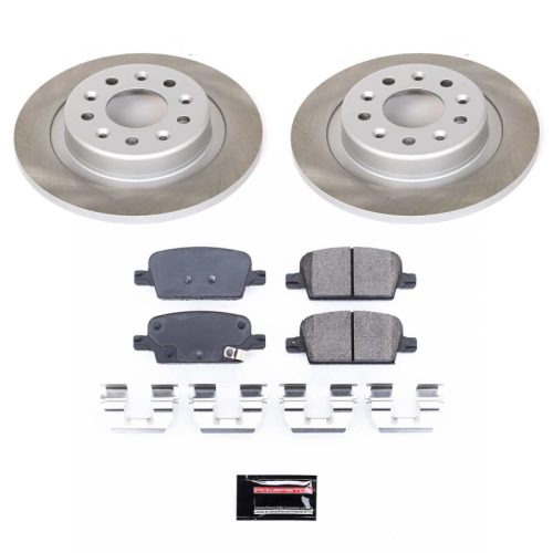 2016-2018 Chevrolet Malibu Rear Semi-Coated Rotor Brake Assembly with Ceramic Pads - Premium Replacement