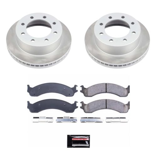 2000-2002 Dodge Ram 2500/3500 Front Semi-Coated Rotor Brake Assembly with Ceramic Pads - Premium Replacement