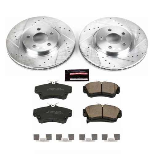 2010-2009 Chrysler PT Cruiser Front Z23 Evolution Sport Brake Kit - Premium Heavy-Duty Drilled & Slotted Rotor and Carbon-Fiber Ceramic Brake Pad Upgrade