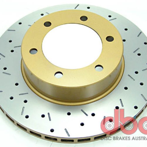 DBA 4000 Series XS Front Drilled and Slotted Rotor for Toyota Land Cruiser 1996-2002 and 4Runner 1996-2002 - Premium Replacement