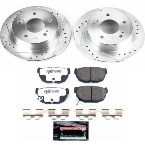 1994-1998 Nissan 240SX Rear Z26 Street Warrior Brake Upgrade Kit - Premium Replacement for High-Performance Drilled & Slotted Brake Rotors and Carbon-Fiber Ceramic Pads