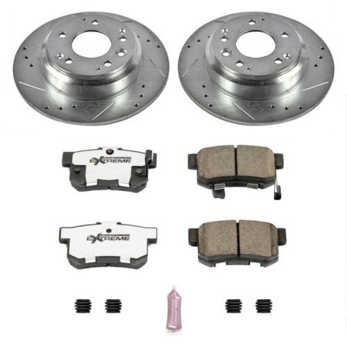 1995-1998 Honda Odyssey & Acura RL Rear Brake Upgrade Kit with Drilled and Slotted Rotors and Carbon-Fiber Ceramic Pads - Premium Replacement