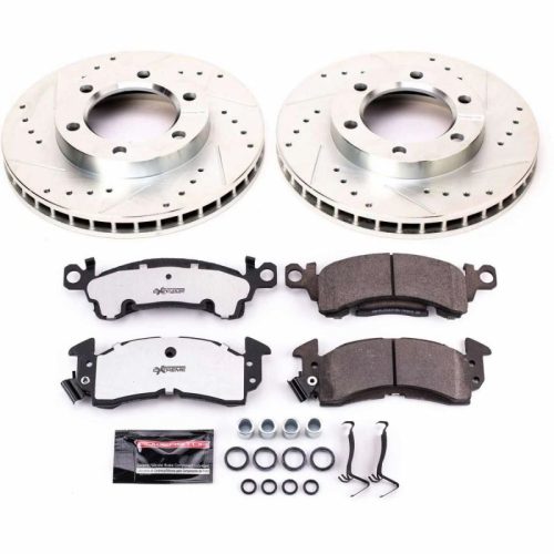 1984-1987 GMC K1500 Front Brake Upgrade Kit with Drilled & Slotted Rotors and Carbon-Fiber Ceramic Pads - Premium Replacement