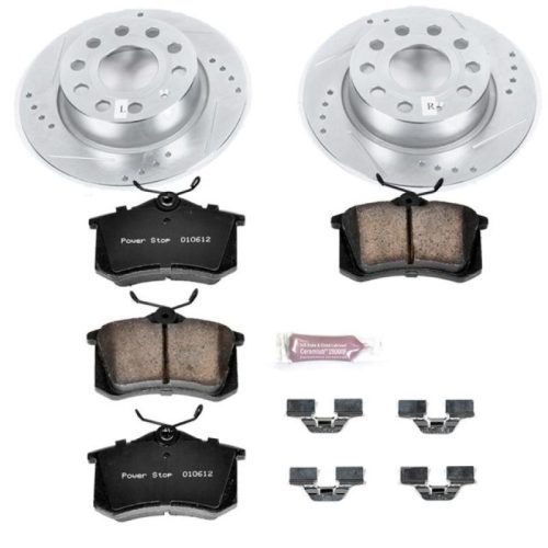 2013-2015 Volkswagen Jetta & Golf Rear Z23 Evolution Sport Brake Kit - Premium Heavy-Duty Drilled & Slotted Rotor Brake Upgrade with Carbon-Fiber Ceramic Pads