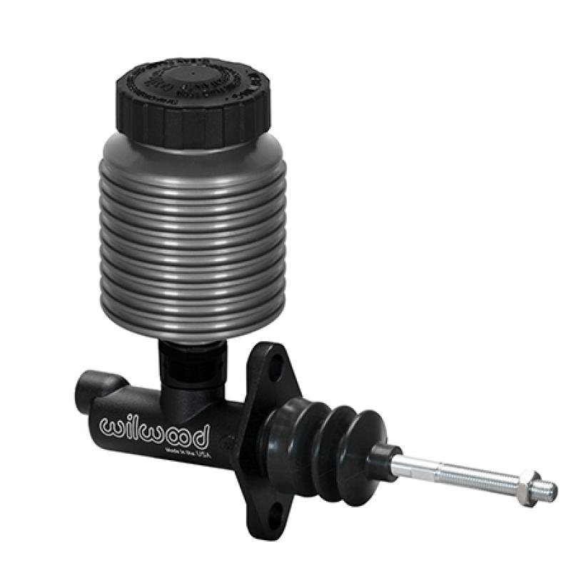 Compact Remote Master Cylinder with Direct Mount and Anodized Billet Reservoir - 1.12 Inch Bore, 1/8-27 NPT