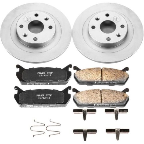 1991-1996 Ford Escort Rear Z17 Evolution Geomet Coated Brake Rotor and Ceramic Pad Assembly - Premium Replacement
