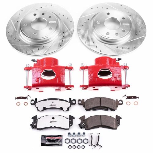 1977 Cadillac Fleetwood Front Z26 Street Warrior Brake Upgrade Kit with Drilled & Slotted Rotors - Premium Replacement
