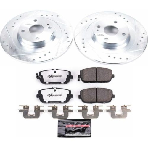 2016-2018 Mazda MX-5 Miata Rear Brake Upgrade Kit with Drilled and Slotted Rotors & Carbon-Fiber Ceramic Pads - Premium Replacement