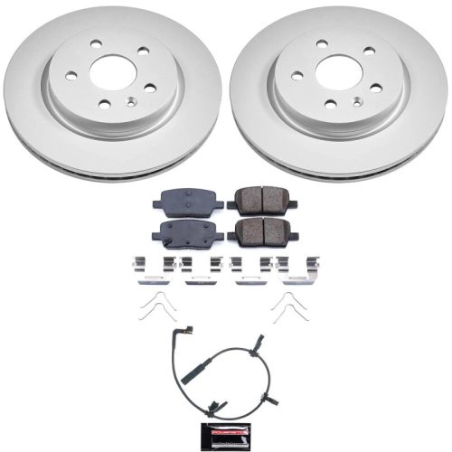 2020 Cadillac CT6 Rear Z17 Geomet Coated Brake Rotor and Ceramic Brake Pad Assembly - Premium Replacement