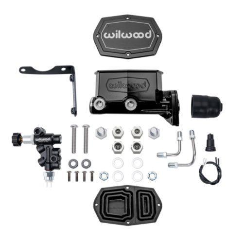 261-16797-BK Wilwood Mopar Compact Tandem Master Cylinder Kit with Combination Valve 1 inch Bore for Classic Mopar Applications Drop-in