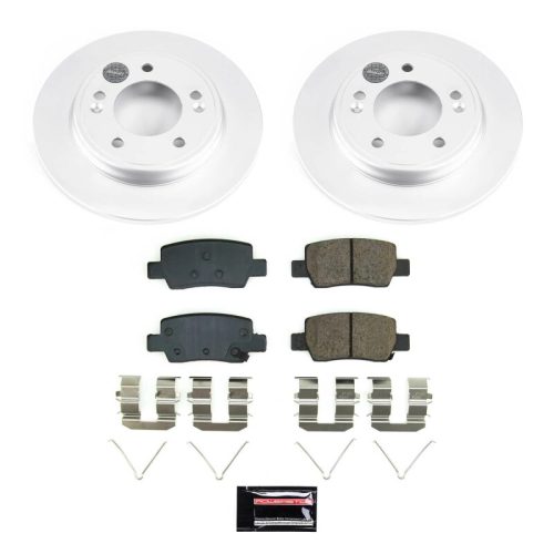 2021-2023 Hyundai Elantra Rear Z17 Coated Brake Rotor and Ceramic Brake Pad Assembly - Premium Replacement
