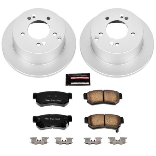 2002-2008 Hyundai Sonata Rear Z17 Evolution Geomet Coated Brake Rotor and Ceramic Pad Assembly - Premium Replacement