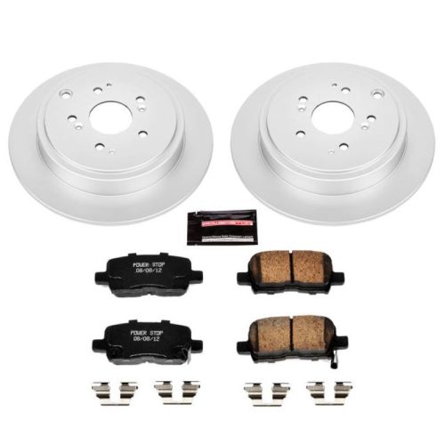 2001-2004 Acura MDX & 2003 Honda Pilot Rear Z17 Evolution Geomet Coated Brake Rotor and Ceramic Pad Assembly - Premium Replacement