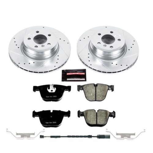 2011-2018 BMW X5 & X6 Rear Z23 Evolution Sport Brake Upgrade Kit with Drilled & Slotted Rotors - Premium Replacement