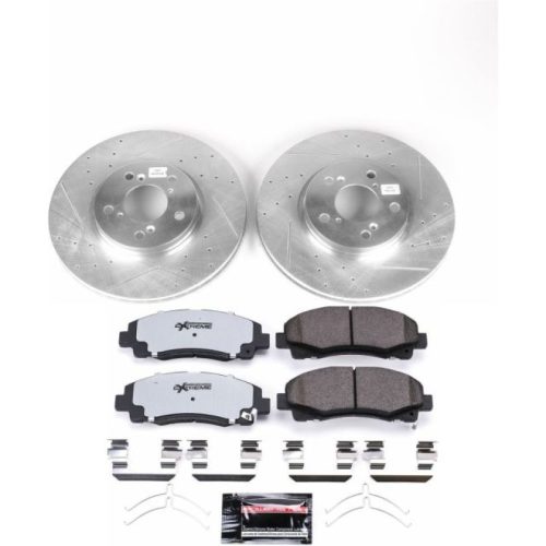 2012-2014 Honda Ridgeline Front Z36 Truck & Tow Brake Kit - Heavy-Duty Drilled & Slotted Rotors with Carbon-Fiber Ceramic Pads - Premium Replacement