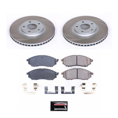 2012-2013 Nissan Murano Front Semi-Coated Rotor Brake Assembly with Ceramic Pads - Premium Replacement