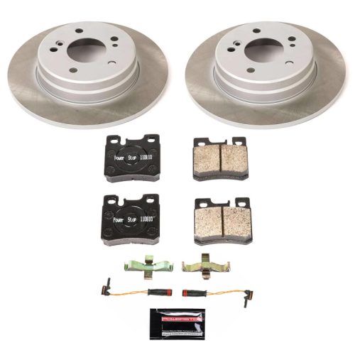 1996-2000 Mercedes-Benz C280 Rear Semi-Coated Rotor Brake Kit with Ceramic Pads - Premium Replacement