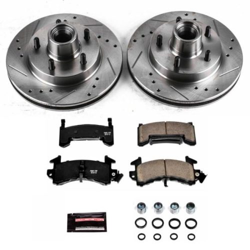 1984-1987 Pontiac Grand Prix Front PowerStop Z23 Evolution Sport Brake Upgrade Kit - Premium Heavy-Duty Drilled and Slotted Rotors with Carbon-Fiber Ceramic Pads