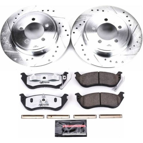 2006-2008 Ford Explorer Rear Z36 Truck & Tow Brake Upgrade Kit - Heavy-Duty Drilled & Slotted Rotors with Carbon-Fiber Ceramic Brake Pads - Premium Replacement
