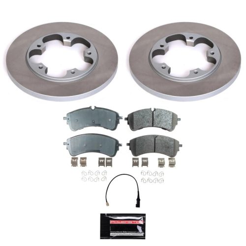 2021 Ford Transit-150 Rear Semi-Coated Rotor Brake Assembly with Ceramic Pads - Premium Replacement