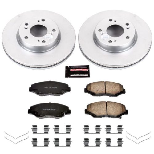 2013-2017 Honda Accord, 2013-2016 Honda Fit & Acura ILX Front Z17 Evolution Geomet Coated Brake Rotor and Ceramic Pad Assembly - Premium Replacement
