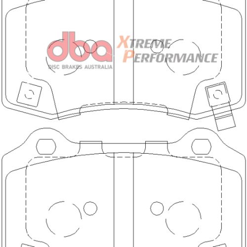 DBA XP Performance Rear Brake Pads for Jeep Grand Cherokee SRT 2012-2021 - Heavy-Duty Brake Pad Assembly for High-Performance Vehicles
