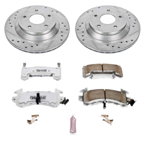 1990-1995 Chevrolet Corvette Front Z26 Street Warrior Brake Upgrade Kit - Heavy-Duty Drilled & Slotted Rotors with Carbon-Fiber Ceramic Pads - Premium Replacement
