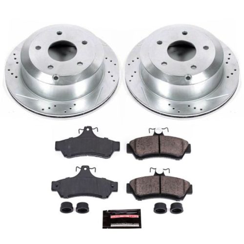 2005-2006 Pontiac GTO Rear Z23 Evolution Sport Brake Upgrade Kit - Drilled & Slotted Rotors, Carbon-Fiber Ceramic Brake Pads - Premium Replacement