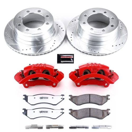 2006-2008 Dodge Ram 1500, 2006-2008 Dodge Ram 2500, 2007-2008 Dodge Ram 3500 Rear Heavy-Duty Brake Rotor and Caliper Upgrade Kit - Premium Replacement