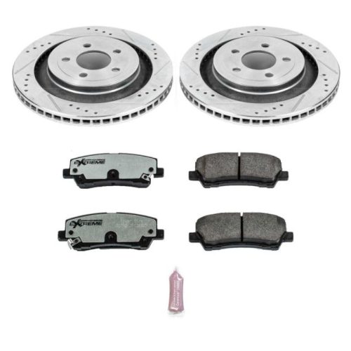 2015-2017 Ford Mustang Rear Z26 Street Warrior Brake Kit with Drilled & Slotted Rotors - Premium Heavy-Duty Replacement