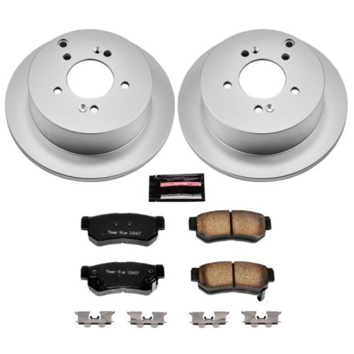2001-2004 Hyundai Santa Fe Rear Z17 Evolution Geomet Coated Brake Rotor and Ceramic Brake Pad Assembly - Premium Replacement
