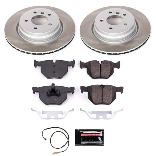 2011-2013 BMW 335i, 335d, 335is Rear Semi-Coated Rotor Brake Kit - Premium Replacement