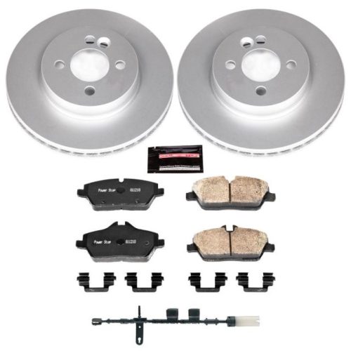 2011-2013 Mini Cooper Front Z23 Evolution Sport Coated Brake Rotor and Carbon-Fiber Ceramic Pad Assembly - Premium Replacement