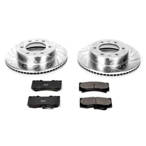 2006-2010 Hummer H3 Front Brake Upgrade Kit with Drilled & Slotted Rotors and Carbon-Fiber Ceramic Pads - Premium Replacement