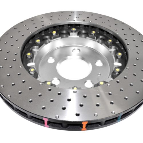 DBA 5000 Series Drilled Front Brake Rotor for Audi RS-3 2015+ - High-Performance Two-Piece Replacement Rotor with Aluminum Hat and High Carbon Iron Ring - Image 7