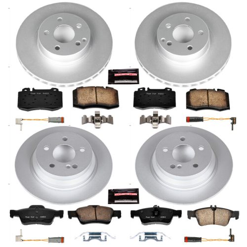 2006 Mercedes-Benz E350 Front and Rear Z23 Coated Brake Rotor and Carbon-Fiber Ceramic Brake Pad Assembly - Premium Replacement