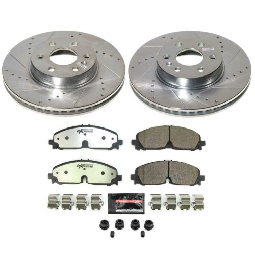 2021-2022 GMC Canyon & Chevrolet Colorado Front Z36 Truck & Tow Brake Upgrade Kit - Heavy Duty Drilled & Slotted Rotors with Carbon-Fiber Ceramic Pads - Premium Replacement