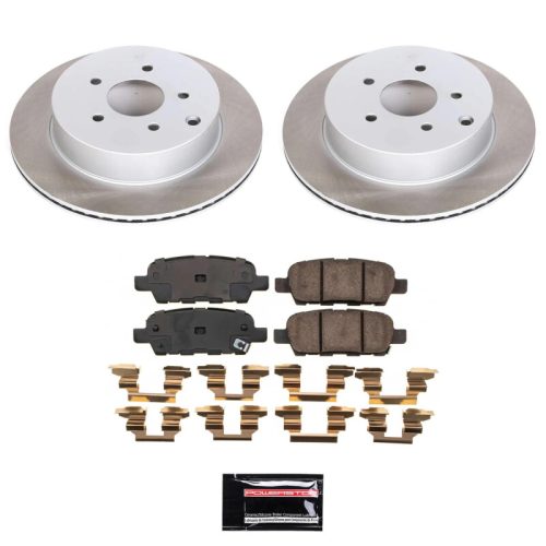 2009 Infiniti FX35 Rear Semi-Coated Rotor Brake Assembly with Ceramic Pads - Premium Replacement