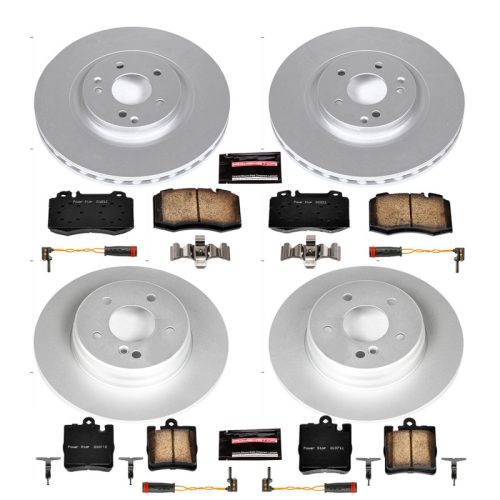 2003-2006 Mercedes-Benz C230, C320 & SLK350 Heavy-Duty Brake Rotor and Carbon-Fiber Ceramic Pad Assembly - Premium Replacement