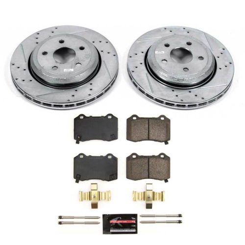 2018-2021 Jeep Grand Cherokee & Dodge Durango Rear Z23 Evolution Sport Brake Upgrade Kit - Heavy-Duty Drilled & Slotted Rotors with Carbon-Fiber Ceramic Pads - Premium Replacement