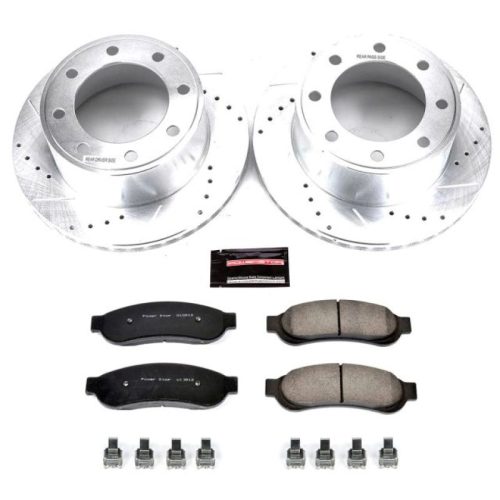 2006-2007 Ford F-250 Super Duty Rear Brake Rotor and Carbon-Fiber Ceramic Brake Pad Upgrade - Premium Heavy-Duty Replacement