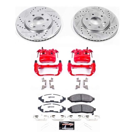 2016-2019 Nissan Frontier Front Z36 Truck & Tow Brake Upgrade Kit with Drilled & Slotted Rotors - Heavy-Duty Performance Replacement