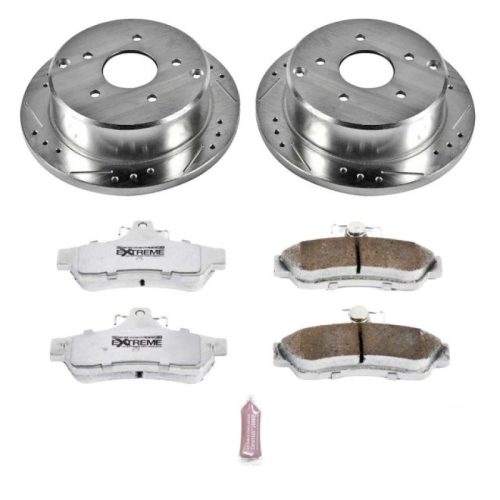 2004 Pontiac GTO Rear Z26 Street Warrior Brake Kit - Heavy-Duty Drilled & Slotted Performance Brake Upgrade with Carbon-Fiber Ceramic Pads - Premium Replacement