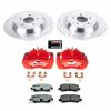 2015-2018 Ford Mustang Rear Z26 Street Warrior Brake Upgrade Kit with Drilled & Slotted Rotors, Carbon-Fiber Ceramic Pads, Powder Coated Calipers - Premium Replacement