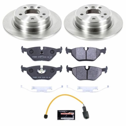 1989 BMW 525i Rear Track Day Brake Kit - Premium Replacement High-Performance Brake Rotor and Pad Assembly for Fleet and Heavy-Duty Use
