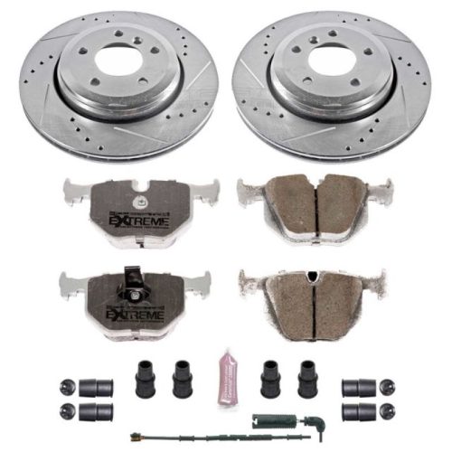 2001-2005 BMW 330Xi & 330i Rear Z26 Street Warrior Brake Upgrade Kit – Heavy-Duty Drilled & Slotted Rotors with Carbon-Fiber Ceramic Pads - Premium Replacement