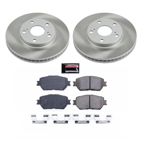 2002-2005 Toyota Camry Front Semi-Coated Rotor Brake Kit with Ceramic Pads - Premium Replacement