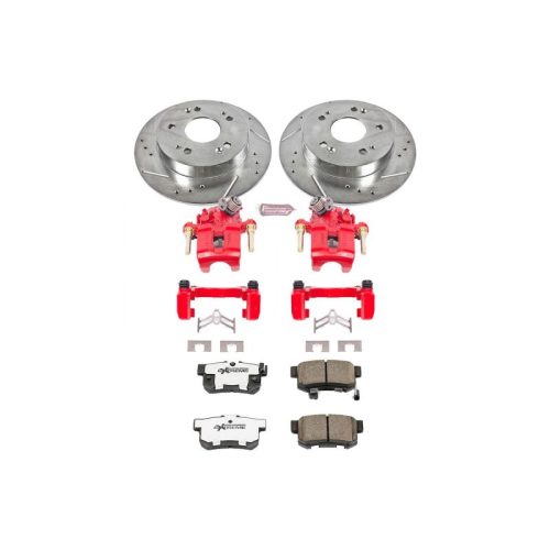 2001 Honda Prelude Rear Z26 Street Warrior Brake Upgrade Kit with Drilled & Slotted Rotors - Premium Replacement
