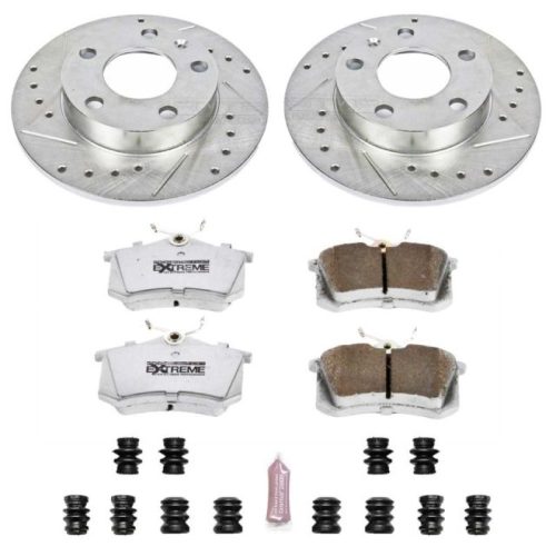 2002-2006 Audi A4 Rear Z26 Street Warrior Brake Rotor and Carbon-Fiber Ceramic Brake Pad Upgrade - Heavy Duty Performance Replacement