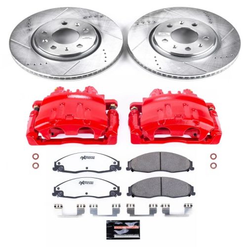 2003-2008 Cadillac CTS & '05-'08 Cadillac STS Performance Brake Upgrade Kit with Drilled & Slotted Rotors and Carbon-Fiber Ceramic Pads - Premium Replacement